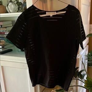 J.O.A. Black Short Sleeve Women's Top